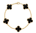 Clover Charm Bracelet - Black , Lucky Symbol